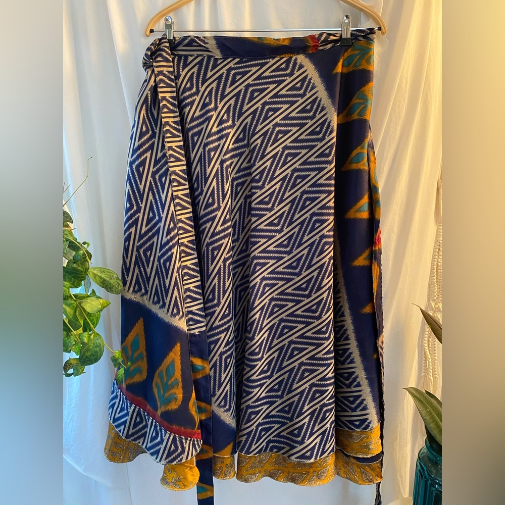 Recycled Sari wrap skirt in stunning patterns